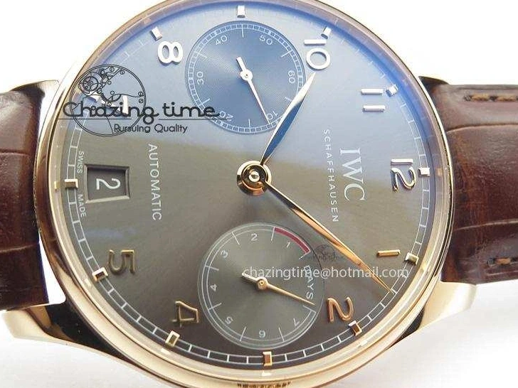 MIROTIME 0410 Unisex Portuguese Real PR RG IW500702 ZF 1:1 Best Edition On Brown Leather Strap A52010 V 7303